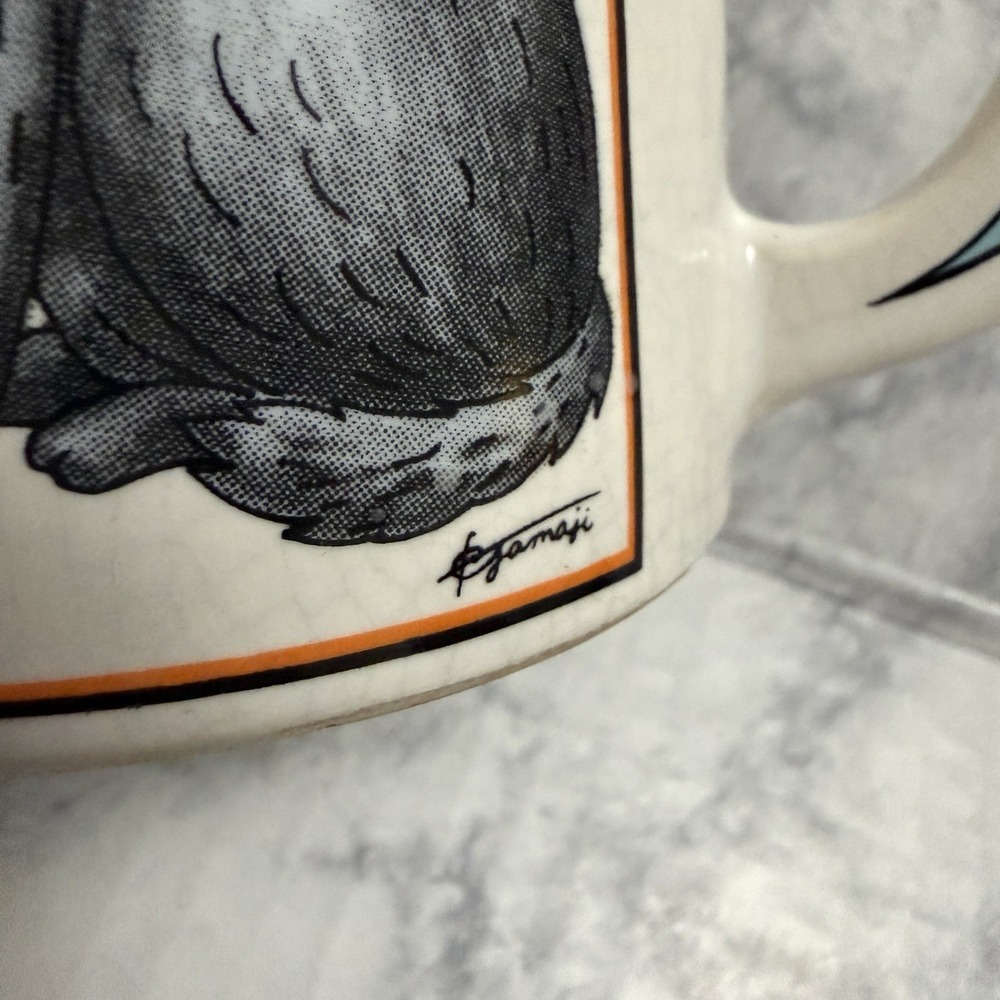Vintage Halloween Witch Cat Pumpkin Coffee Mug Cup Ghost Handle Japan Retro - Picture 6 of 12